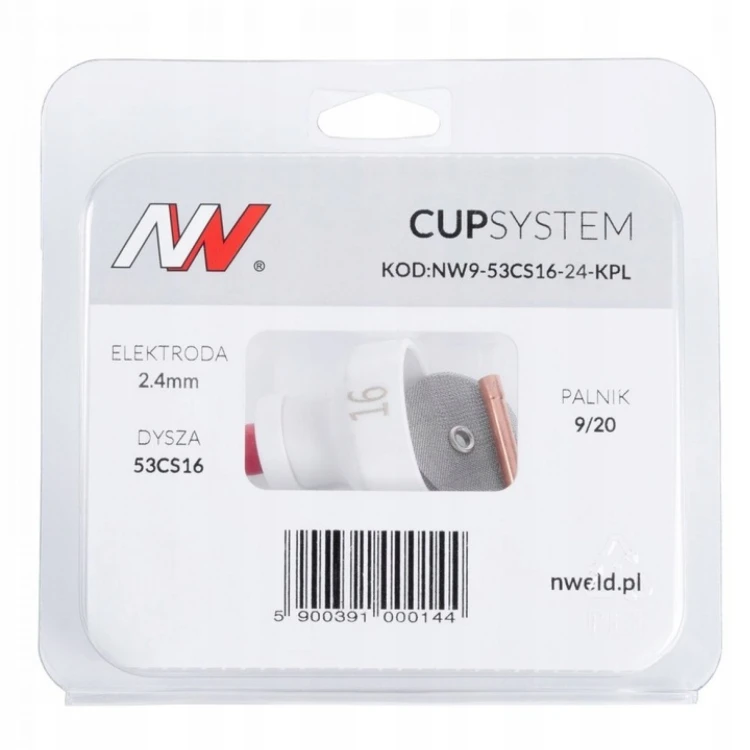 CUPSYSTEM zestaw TIG SR-9 2,4mm dysza kielich *16