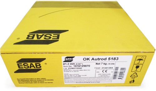 Drut do spawania aluminium AlMg4,5Mn  fi 1,2 7kg Esab OK Autrod 5183