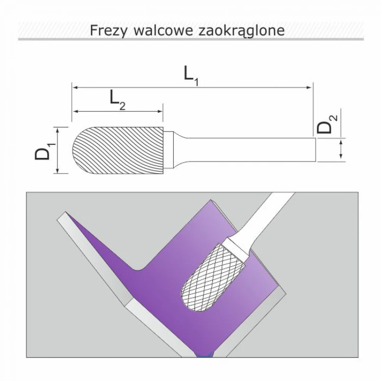 Frez walcowy zaokrąglony C122506