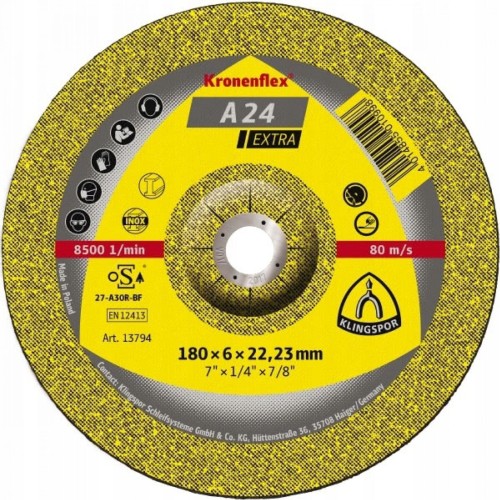Tarcza do szlifowania 180x6,0x22 Klingspor