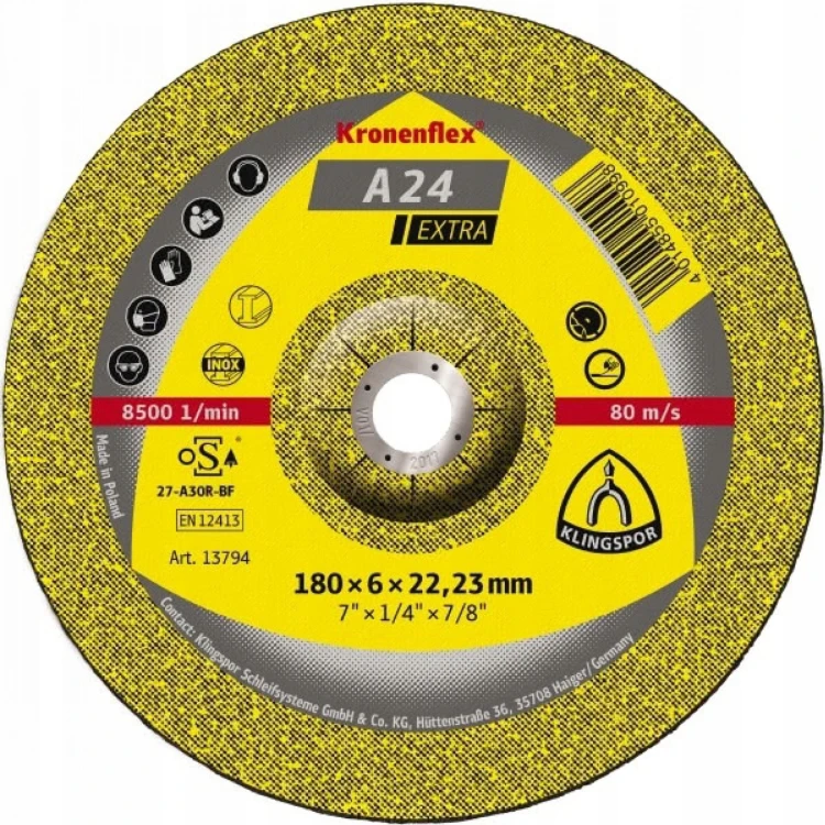 Tarcza do szlifowania 180x6,0x22 Klingspor