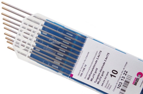 Elektrody wolframowe fi 2,4 WL15 złote Binzel