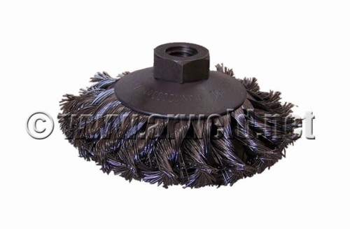 Szczotka tarczowo-kątowa z drutu stalowego z nakrętką M14 splot 120mm