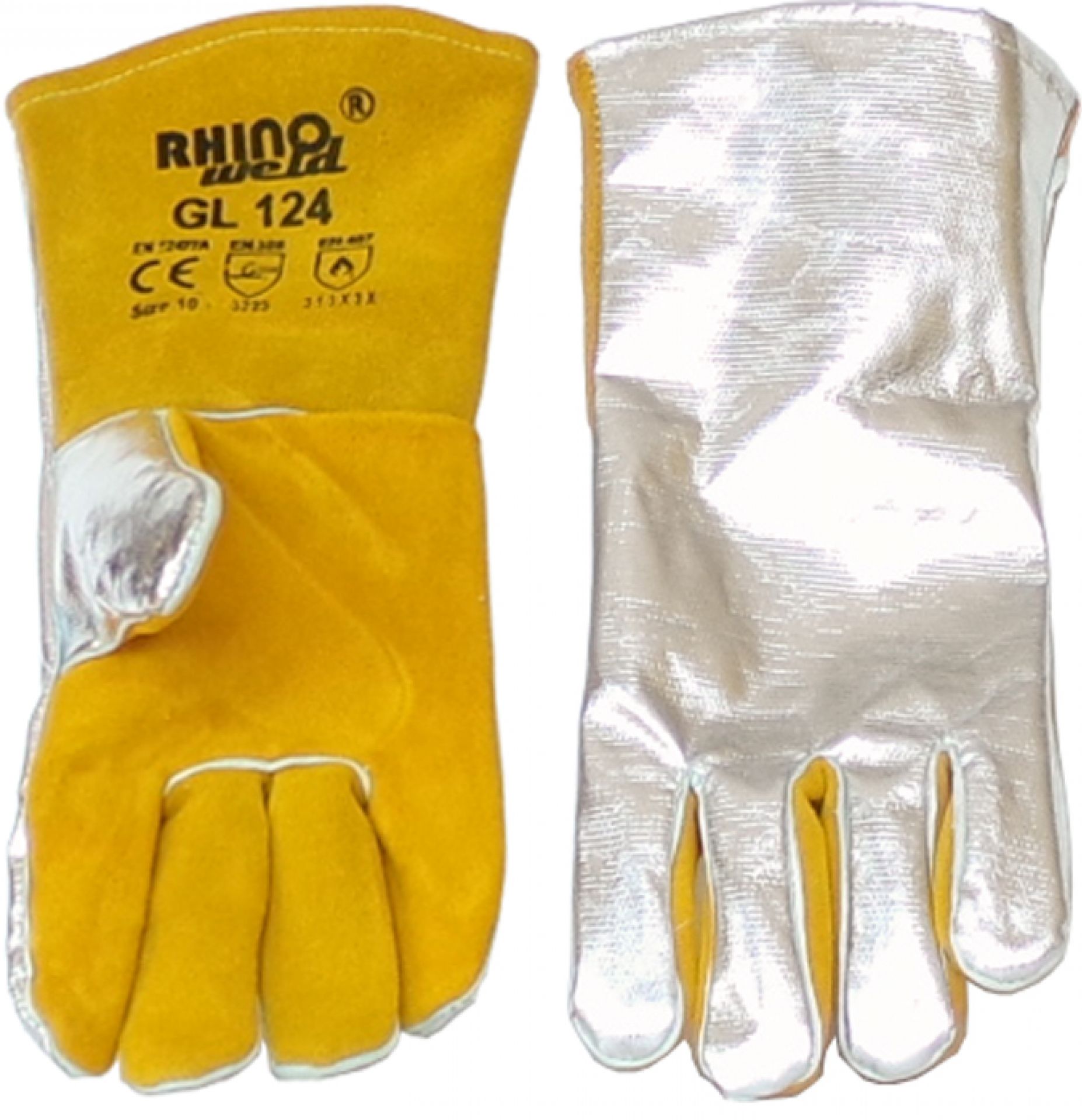 Rękawice spawalnicze aluminizowane GL124