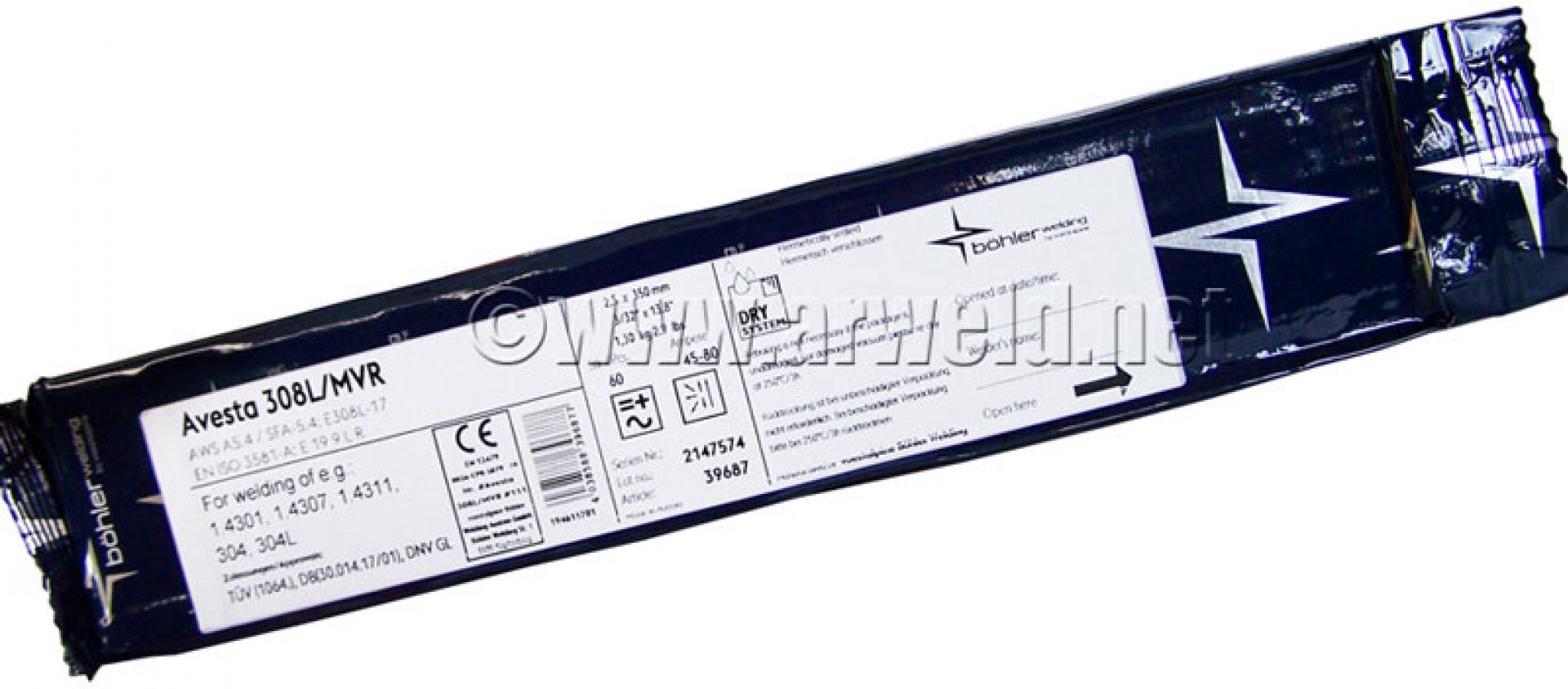 Elektrody do stali nierdzewnej Avesta 308L/MVR fi 2,5 1kg