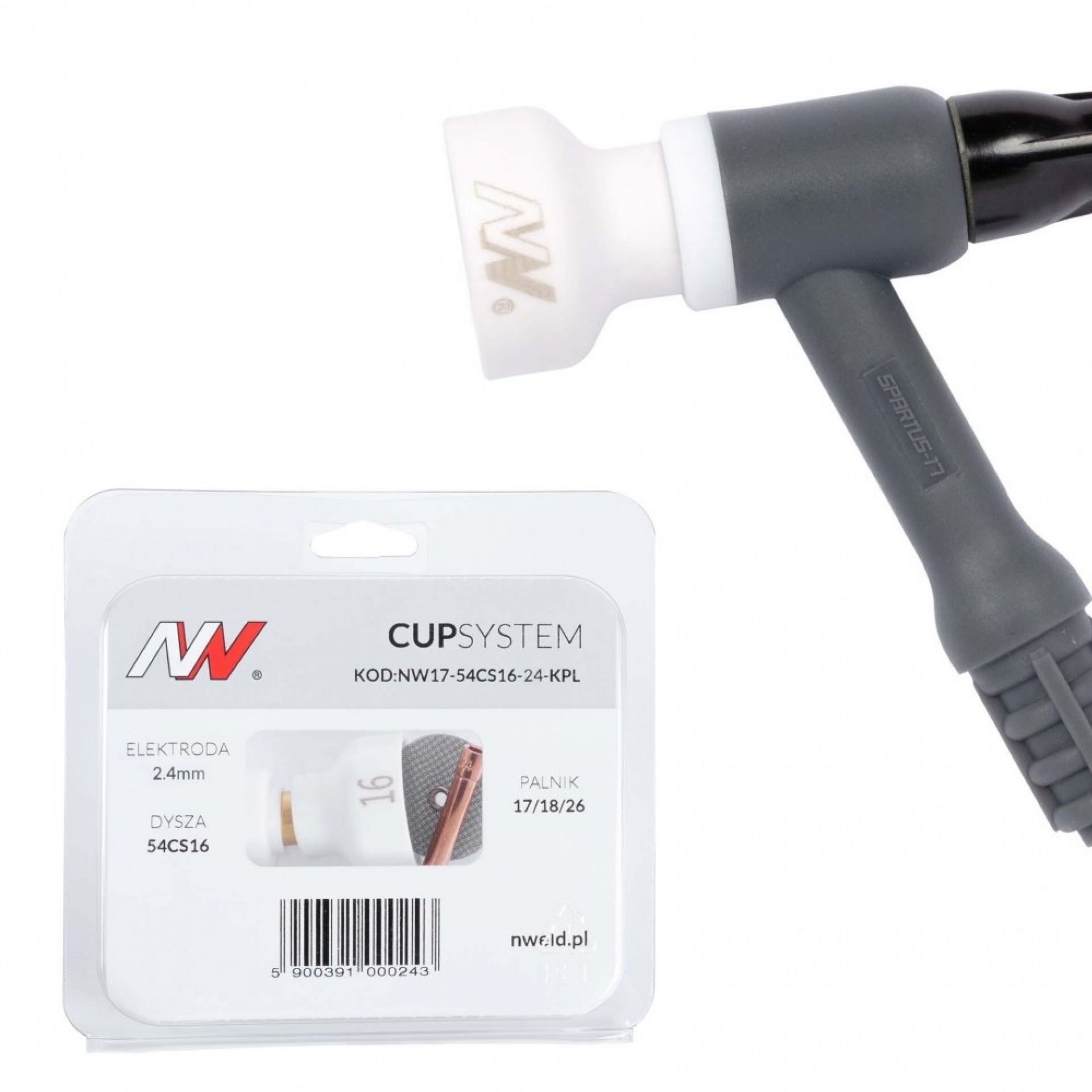 CUPSYSTEM zestaw TIG SR-26 2,4mm dysza kielich *16