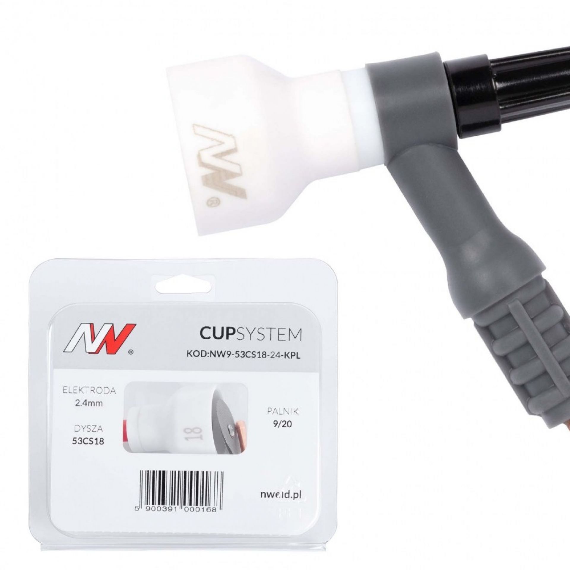 CUPSYSTEM zestaw TIG SR-9 2,4mm dysza kielich *18