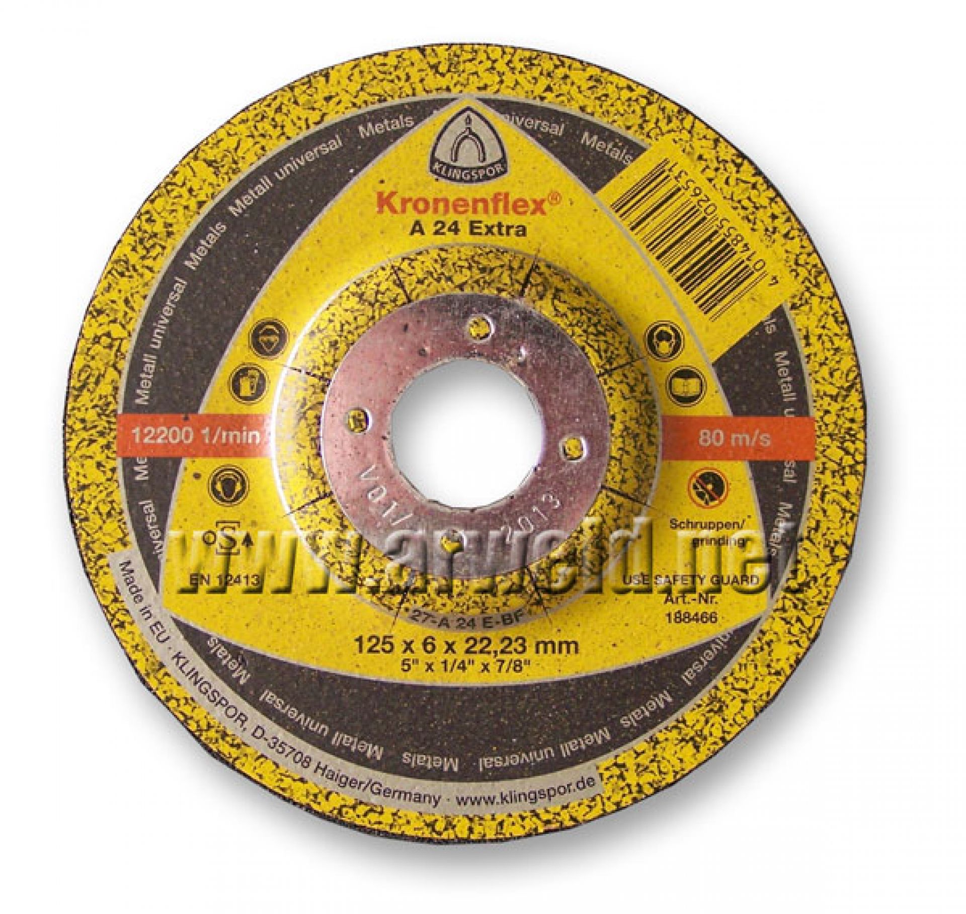 Tarcza do szlifowania 125x6,0x22 Klingspor A24 Extra